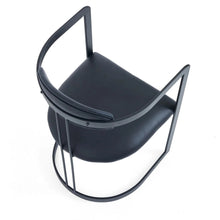 Load image into Gallery viewer, TNC Lunette Chair, Black Leather and Steel Frame