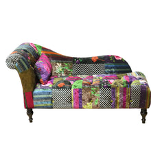 Load image into Gallery viewer, TNC Green Jungle Patchwork Chaise Chair, 830-103C