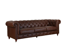 Load image into Gallery viewer, TNC Genuine Leather Chesterfield 3-Seater Sofa, A102S Dark Brown