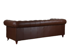 Load image into Gallery viewer, TNC Genuine Leather Chesterfield 3-Seater Sofa, A102S Dark Brown