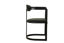 Load image into Gallery viewer, TNC Lunette Chair, Black Leather and Steel Frame