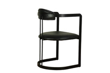 Load image into Gallery viewer, TNC Lunette Chair, Black Leather and Steel Frame