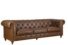 Load image into Gallery viewer, TNC Genuine Leather Chesterfield 3-Seater Sofa, Camel Colour
