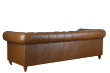 Load image into Gallery viewer, TNC Genuine Leather Chesterfield 3-Seater Sofa, Camel Colour