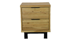 Load image into Gallery viewer, Solid Oak Bedside Cabinet, 2 Drawers