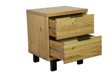 Load image into Gallery viewer, Solid Oak Bedside Cabinet, 2 Drawers