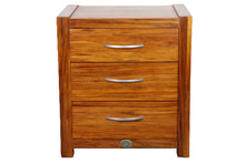 Load image into Gallery viewer, Town & Country Rimu Bedside Cabinet, 3 Drawers