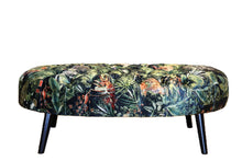 Load image into Gallery viewer, TNC Green Jungle Oval Patchwork Ottoman, 103C