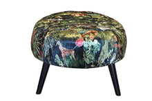 Load image into Gallery viewer, TNC Green Jungle Oval Patchwork Ottoman, 103C
