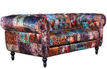 Load image into Gallery viewer, TNC Leopard Funky Chesterfield 2-Seater Patchwork Sofa, 1329-L 55D