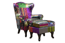 Load image into Gallery viewer, TNC Green Jungle Patchwork Wing Chair, 2222-103C
