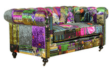 Load image into Gallery viewer, TNC Patchwork Chesterfield 3 Seater Sofa, 1060S-88C