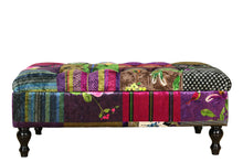 Load image into Gallery viewer, TNC Patchwork Storage Ottoman, 5050T-88C