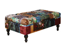 Load image into Gallery viewer, TNC Green Jungle Patchwork Storage Ottoman, 103C
