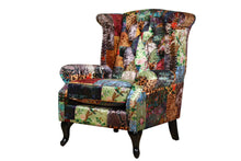Load image into Gallery viewer, TNC Large Patchwork Wing Chair, 2199-55D