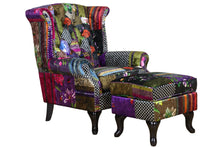 Load image into Gallery viewer, TNC Large Patchwork Wing Chair, 2199-88C