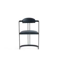 Load image into Gallery viewer, TNC Lunette Chair, Black Leather and Steel Frame
