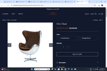 Load image into Gallery viewer, TNC Egg Chair, Aluminum and Leather, C615
