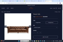 Load image into Gallery viewer, TNC Genuine Leather Chesterfield 3-Seater Sofa, Camel Colour