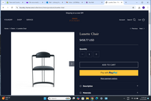 Load image into Gallery viewer, TNC Lunette Chair, Black Leather and Steel Frame