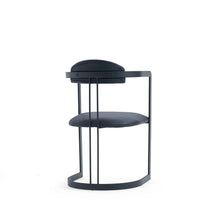 Load image into Gallery viewer, TNC Lunette Chair, Black Leather and Steel Frame
