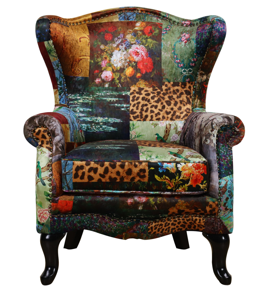 TNC Patchwork Wing Chair, 2222-55D
