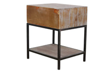 Load image into Gallery viewer, TNC Metal Base Recycled Fir Bedside Table
