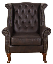 Load image into Gallery viewer, TNC Large Wing Chair and Ottoman, Dark Brown
