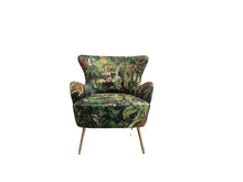 Load image into Gallery viewer, Green Patchwork Accent Chair, 2393-2 103C
