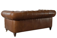 Load image into Gallery viewer, Aged Top Grain Leather Chesterfield 2 Seater Sofa, Brown
