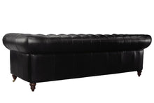 Load image into Gallery viewer, Aged Top Grain Leather Chesterfield 3 Seater Sofa, A102S Black
