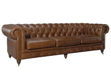Load image into Gallery viewer, Aged Top Grain Leather Chesterfield 3 Seater Sofa, A102-S, Brown
