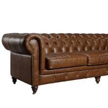 Load image into Gallery viewer, Aged Top Grain Leather Chesterfield 3 Seater Sofa, A102-S, Brown
