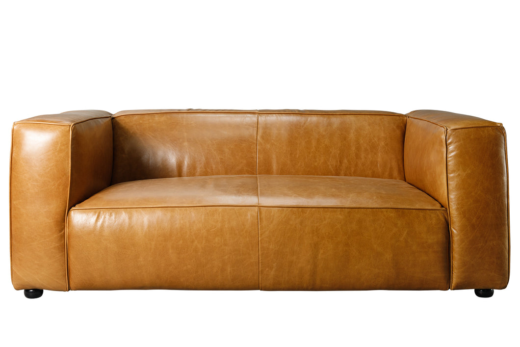 Contemporary Top Grain Leather 2-Seater Sofa, AS166L