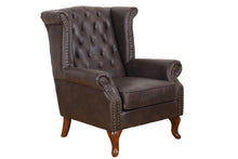 Load image into Gallery viewer, TNC Large Wing Chair and Ottoman, Dark Brown
