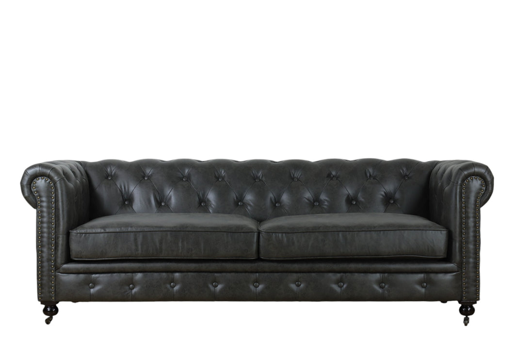 TNC Chesterfield 3 Seater Sofa, 1060S Charcoal