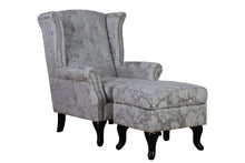 Load image into Gallery viewer, TNC Wing Chair and Ottoman, Silver Grey
