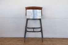 Load image into Gallery viewer, TNC Bar Stool, Aluminum &amp; Leather

