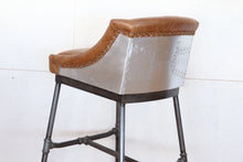 Load image into Gallery viewer, TNC Bar Stool, Aluminum &amp; Leather
