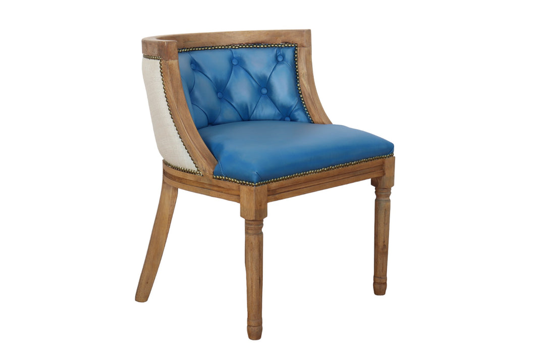 TNC Accent Chair, Top Grain Leather and Solid Wood