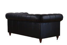 Load image into Gallery viewer, TNC Top Grain Leather Chesterfield 2-Seater Sofa, Black
