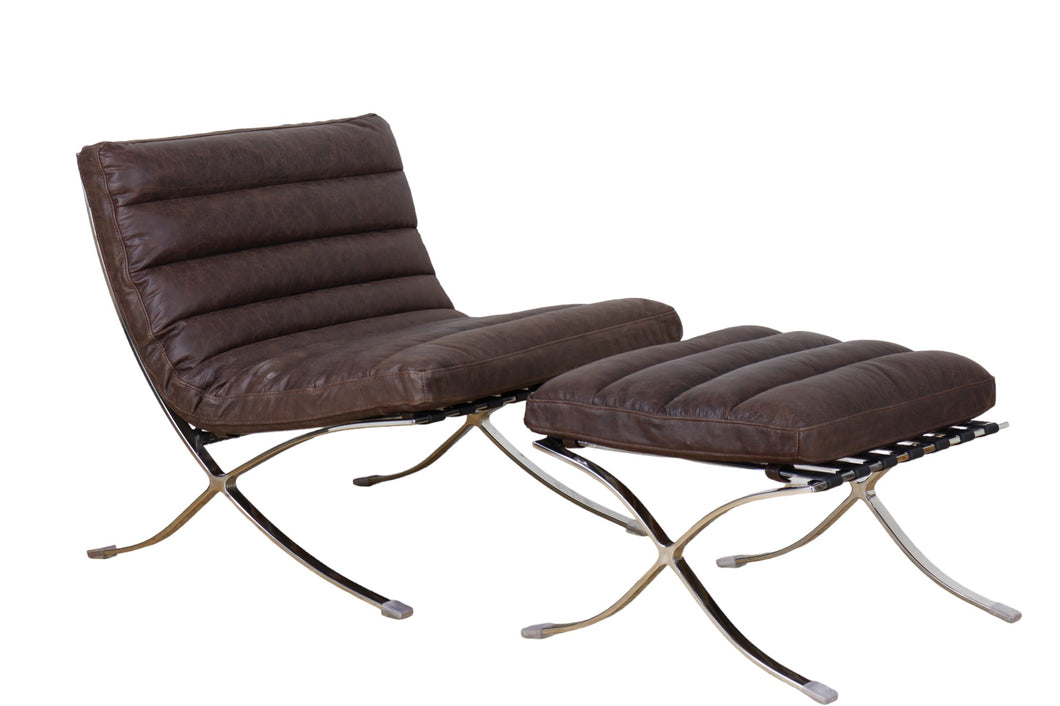 TNC Casual Chair & Ottoman, Top Grain Leather