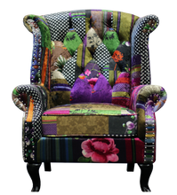 Load image into Gallery viewer, TNC Large Patchwork Wing Chair, 2199-88C
