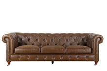 Load image into Gallery viewer, TNC Genuine Leather Chesterfield 3-Seater Sofa, Camel Colour
