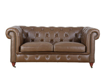 Load image into Gallery viewer, TNC Top Grain Leather Chesterfield 3 Seater Sofa, A102S Putty Brown
