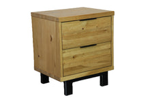 Load image into Gallery viewer, Solid Oak Bedside Cabinet, 2 Drawers

