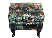 Load image into Gallery viewer, TNC Green Jungle Patchwork Ottoman, 103C
