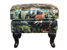 Load image into Gallery viewer, TNC Green Jungle Patchwork Ottoman, 103C
