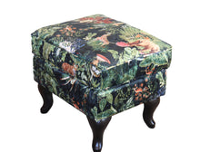 Load image into Gallery viewer, TNC Green Jungle Patchwork Ottoman, 103C
