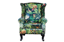 Load image into Gallery viewer, TNC Green Jungle Large Patchwork Wing Chair, 2199-103C

